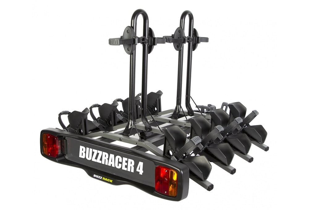 Porte-Vélos sur Boule d’Attelage Buzz Rack Buzzracer 4 – 7 Broches – 4 Vélos Noir