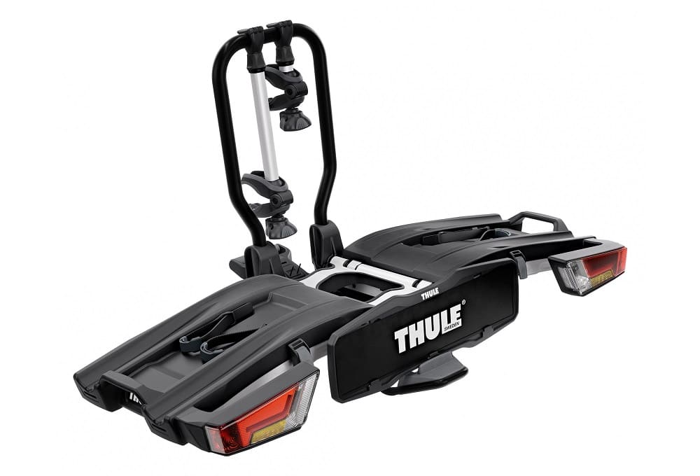 Porte-Vélos sur Boule d'Attelage Thule EasyFold XT F Fix4Bike Prise 13 Broches - 2 Vélos (Compatible E-Bikes) Noir Argent