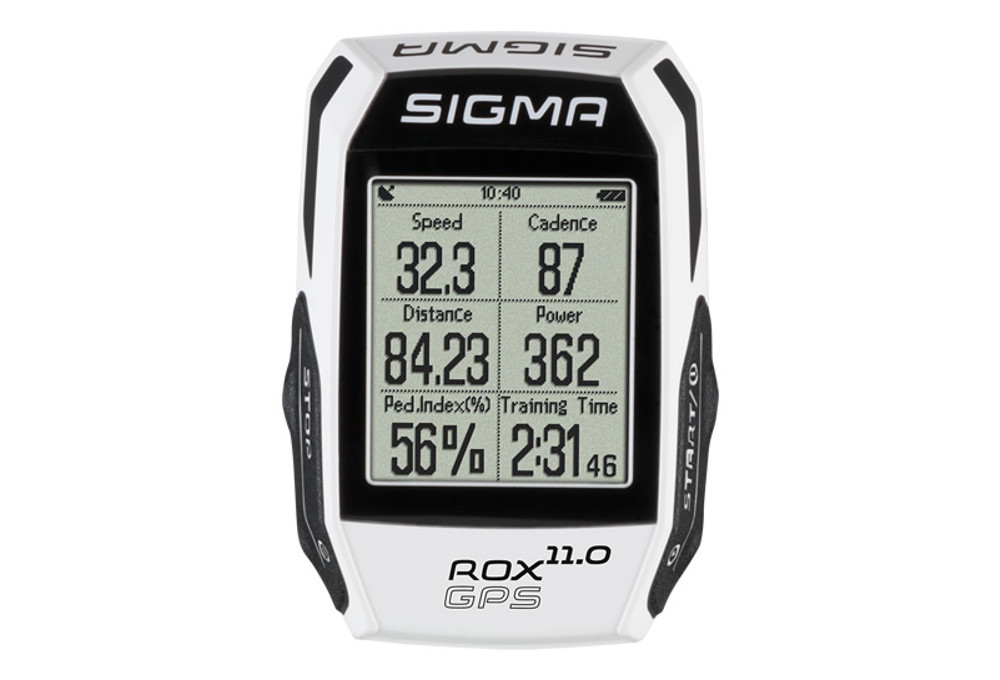 Compteur GPS SIGMA ROX 11.0 GPS Set (Ceinture Cardiaque + Capteur de Cadence) Blanc