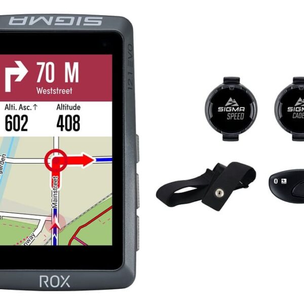 Compteur GPS Sigma Rox 12.1 Evo Pack Capteurs Cardio Vitesse Cadence