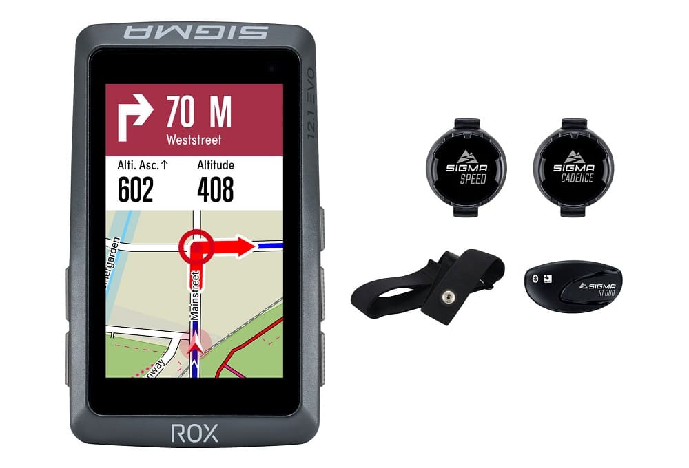 Compteur GPS Sigma Rox 12.1 Evo Pack Capteurs Cardio Vitesse Cadence