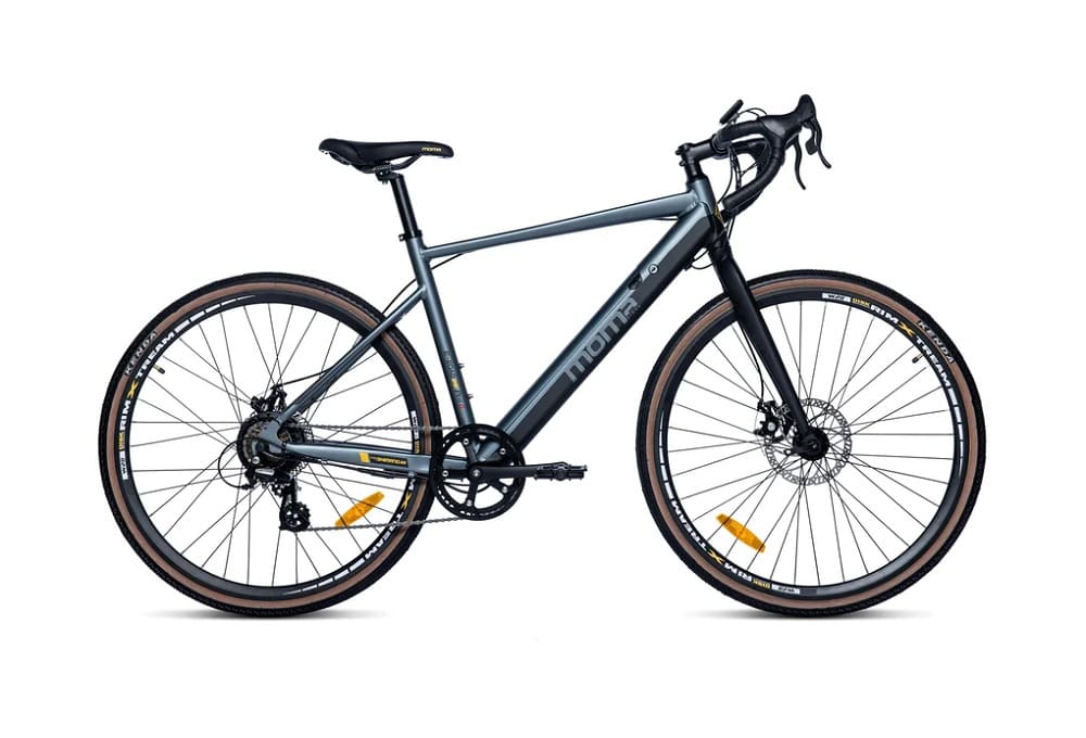 Gravel électrique Moma Bikes E-GRAVEL 28 PRO Equipped Full Shimano 8 vitesses Freins à disques TEKTRO Bat. Ion Lithium intégrée et amovible de 36V 10Ah