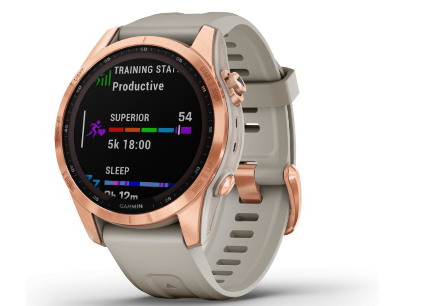 Montre de Sport Garmin Fenix 7S Solar Or Rose / Blanc