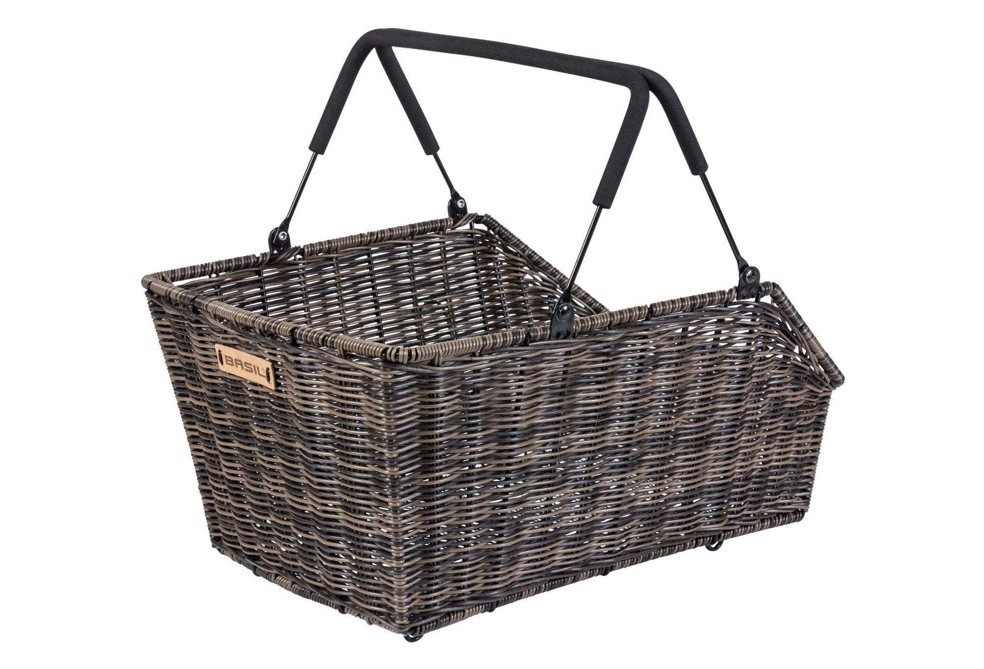PANIER VÉLO ARRIÈRE BASIL CENTO RATTAN LOOK MIK MARRON
