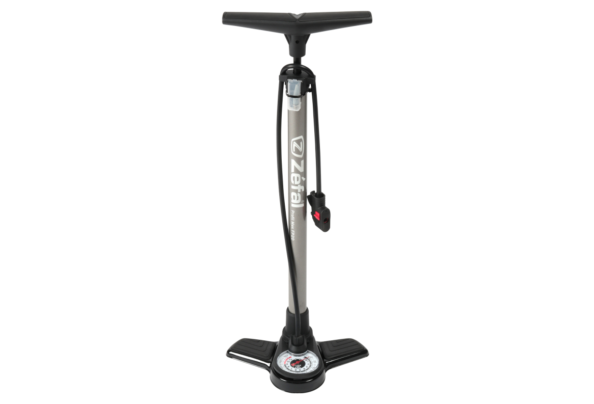 POMPE À PIED ZÉFAL PROFIL MAX FP20 (MAX 130 PSI / 9 BAR) ARGENT