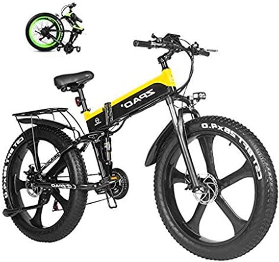 RDJM VTT Electrique, 1000W Fat vélo électrique 48V Batterie au Lithium Mens Montagne E vélo 21 Vitesses 26 Pouces
