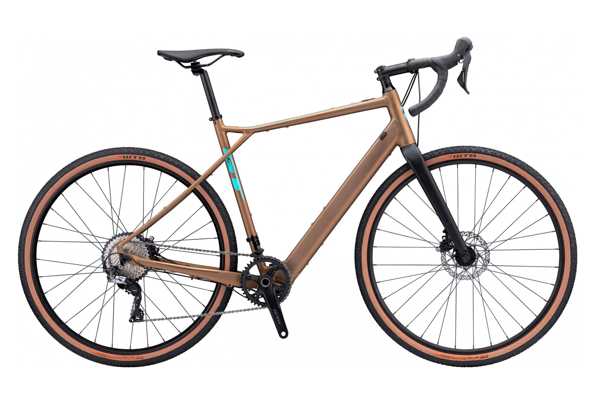 VELO DE ROUTR-GRAVEL BIKE ÉLECTRIQUE GT GRADE AMP SHIMANO GRX 11V 250 WH 700 MM BRONZE