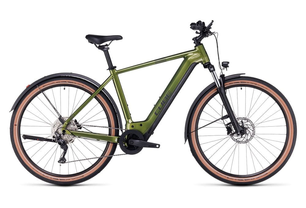 VTC Électrique Cube Nuride Hybrid Pro 750 Allroad Shimano Deore 10V 750 Wh 29" Vert 2023