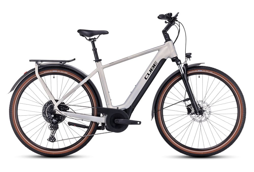 VTC Électrique Cube Touring Hybrid Pro 500 Shimano Deore 11V 500 Wh 700 mm Argent 2023