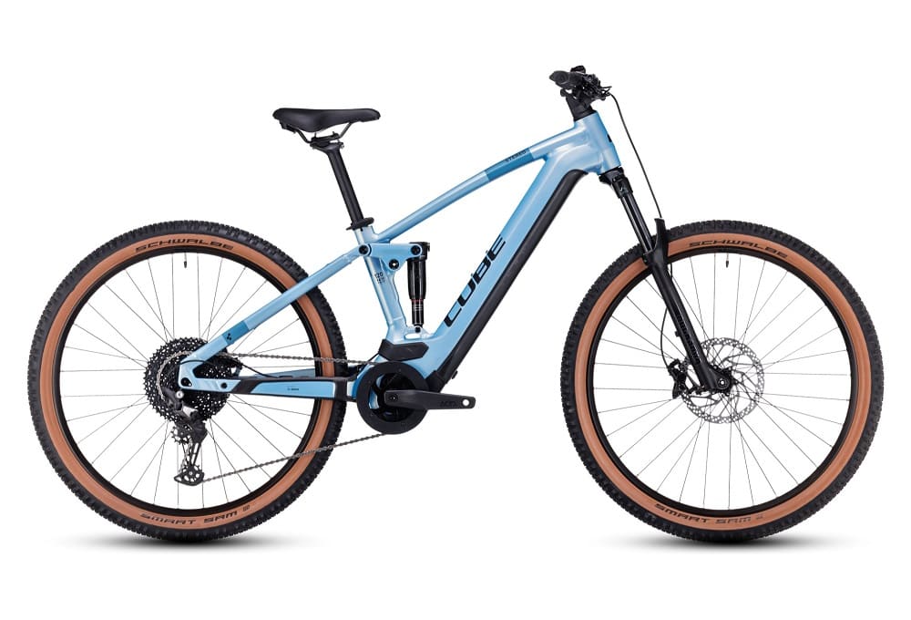 VTT Électrique Tout-Suspendu Cube Stereo Hybrid 120 Pro 750 Shimano Deore 12V 750 Wh 29" Bleu 2023