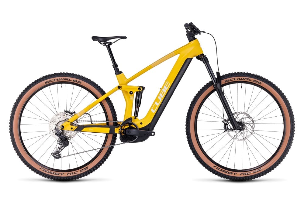 VTT Électrique Tout-Suspendu Cube Stereo Hybrid 140 HPC Pro 750 Shimano Deore 11V 750 Wh 29" Jaune Vivid Sun 2023