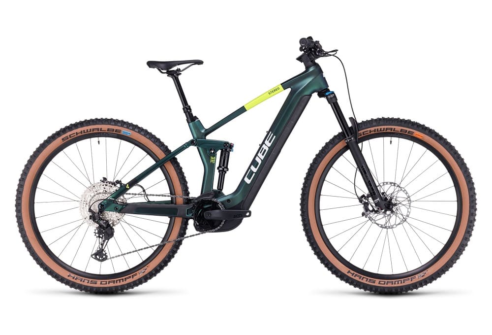 VTT Électrique Tout-Suspendu Cube Stereo Hybrid 140 HPC SLX 750 Shimano Deore/XT 12V 750 Wh 27.5" Vert Goblin 2023