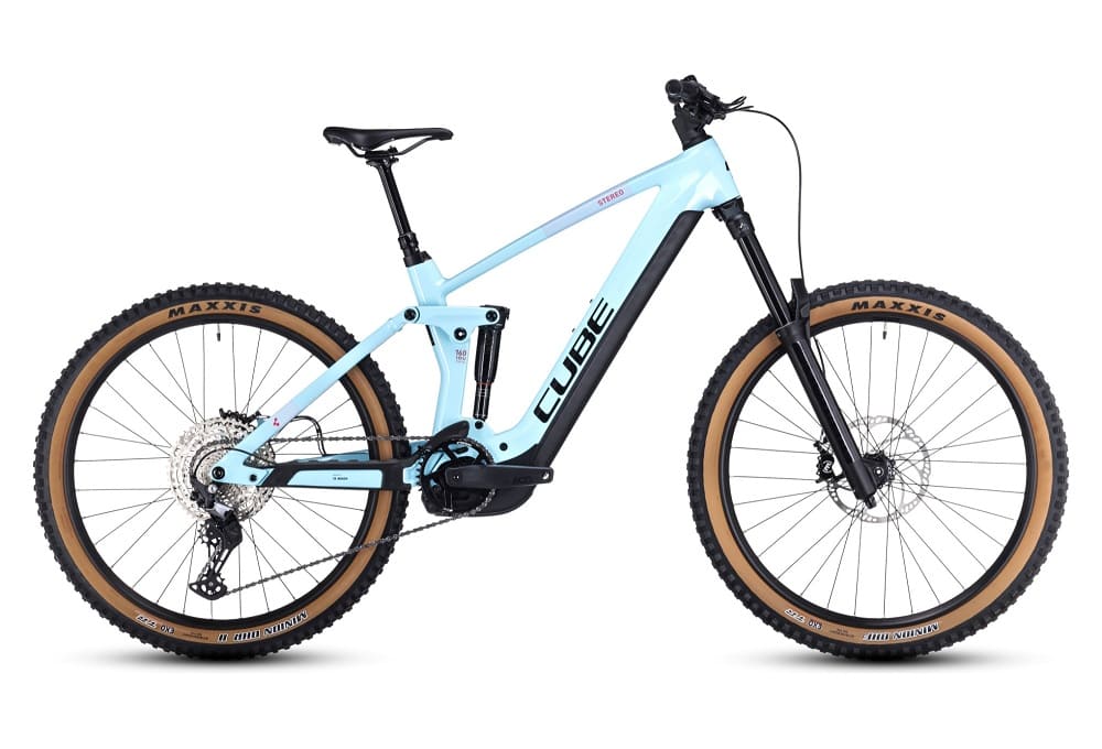 VTT Électrique Tout-Suspendu Cube Stereo Hybrid 160 HPC Race 625 27.5 Shimano Deore 12V 625 Wh 27.5" Bleu Ice 2023