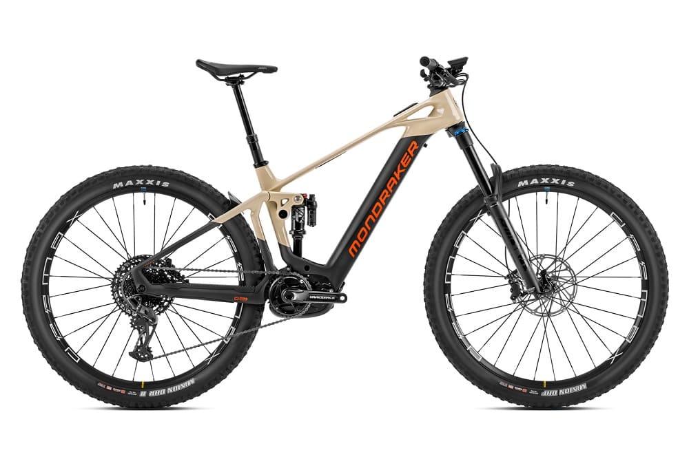 VTT Électrique Tout-Suspendu Mondraker Crafty Carbon R Sram GX/NX Eagle 12V 750 Wh 29" Beige/Noir 2023