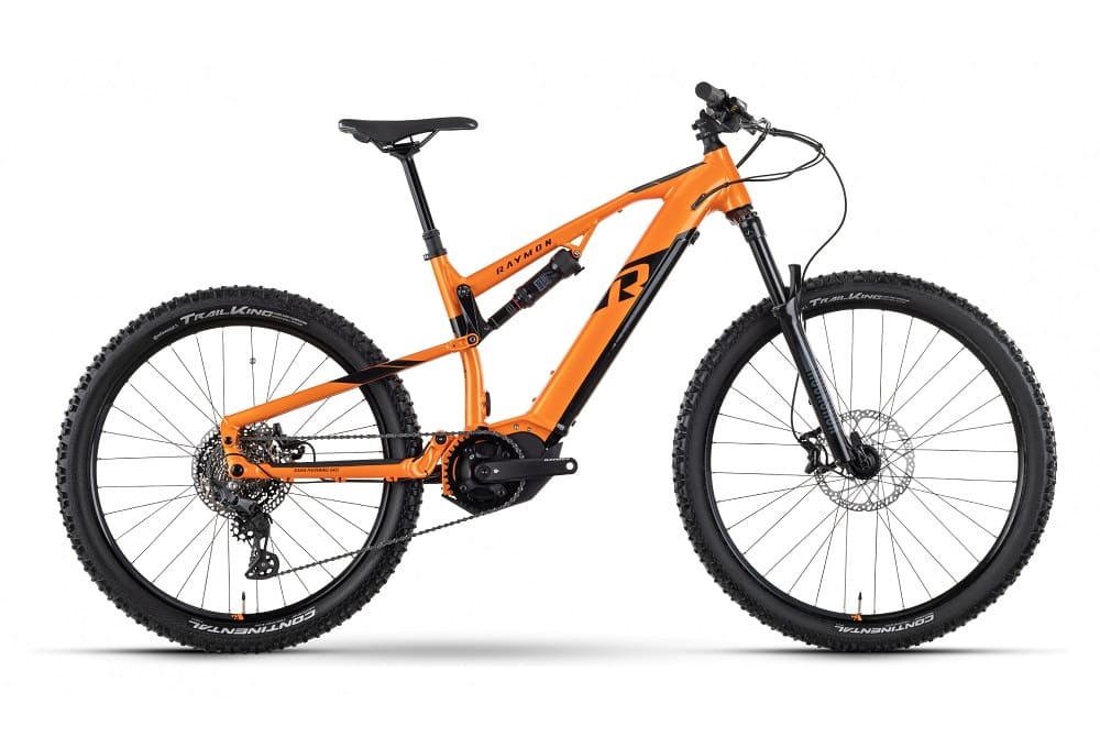 VTT Électrique Tout-Suspendu R Raymon TrailRay 140E 8.0 Shimano Deore 10V 630 Wh 29 / 27.5" Orange