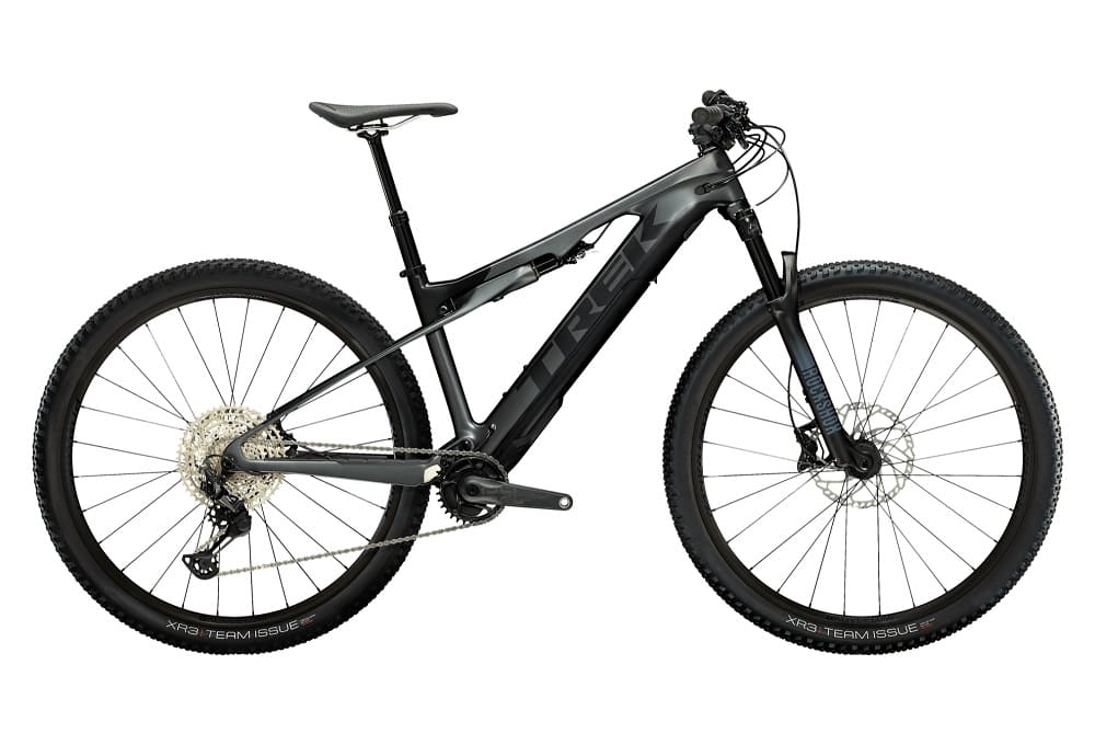 VTT Electrique Tout-Suspendu Trek E-Caliber 9.6 Shimano Deore / XT 12V 250Wh 29" Gris Lithium / Noir 2e Gén