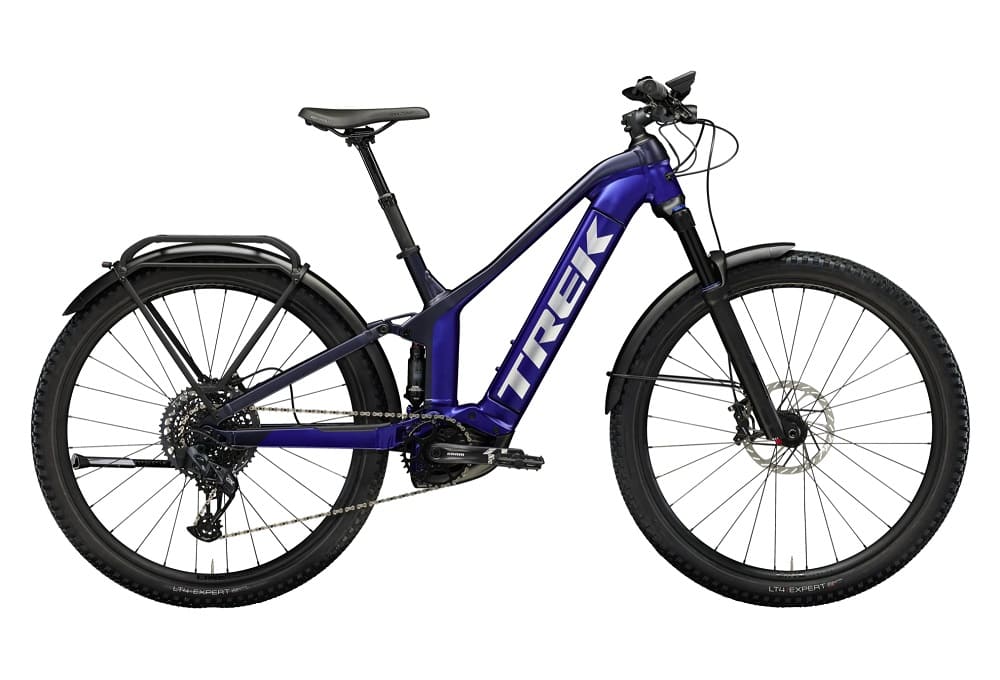 VTT Électrique Tout-Suspendu Trek Powerfly FS 9 EQ Sram GX Eagle AXS 12V 625 Wh 27.5" Bleu Gén 3
