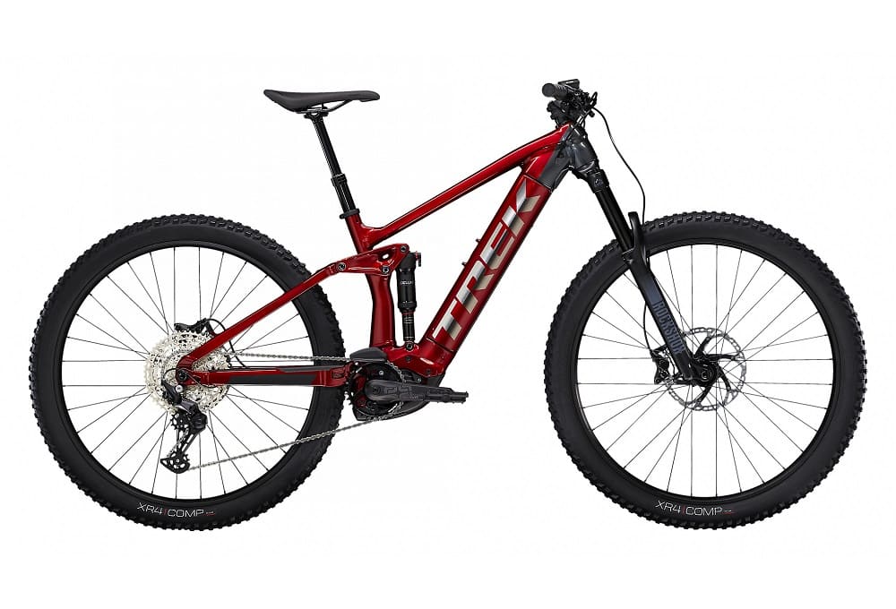 VTT Électrique Tout-Suspendu Trek Rail 5 Shimano Deore 12V 625 Wh 29" Rouge Crimson / Gris Lithium 2023