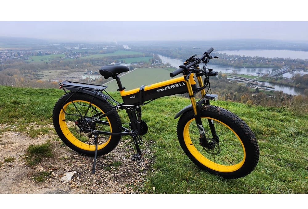 VTT électrique Pliable Lankeleisi XT750 Plus 1000W 26" Fat Bike 17.5Ah Jaune