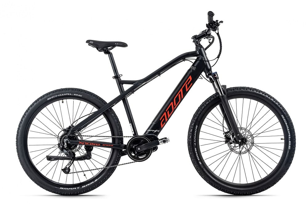 VTT semi rigide électrique 27.5" Adore Xpose Rouge-noir 250 Watt Li-Ion 36V/14 Ah/504 Wh 9 vitesses