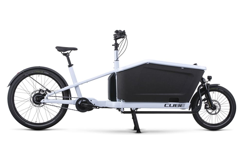 Vélo Cargo Électrique Cube Cargo Dual Hybrid 1000 Enviolo Cargo 1000 Wh 20/27.5" Blanc Flash 2023