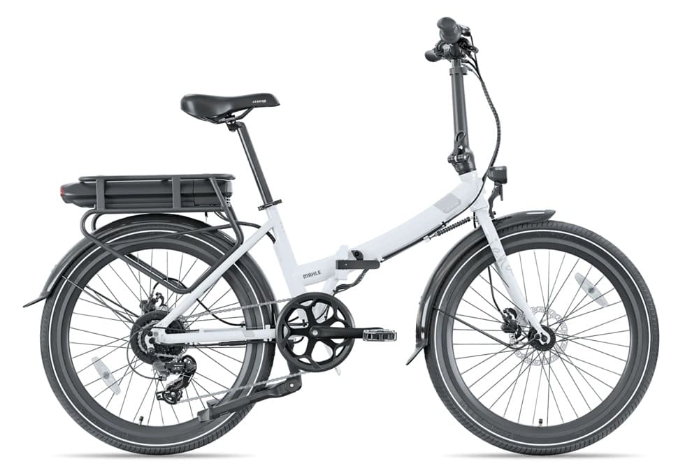 Vélo Electrique Pliable de Ville Legend Siena Smart eBike Roues de 24 Pouces Freins Disque Hydraulique Batterie 36V 14Ah Panasonic (504Wh) Blanc