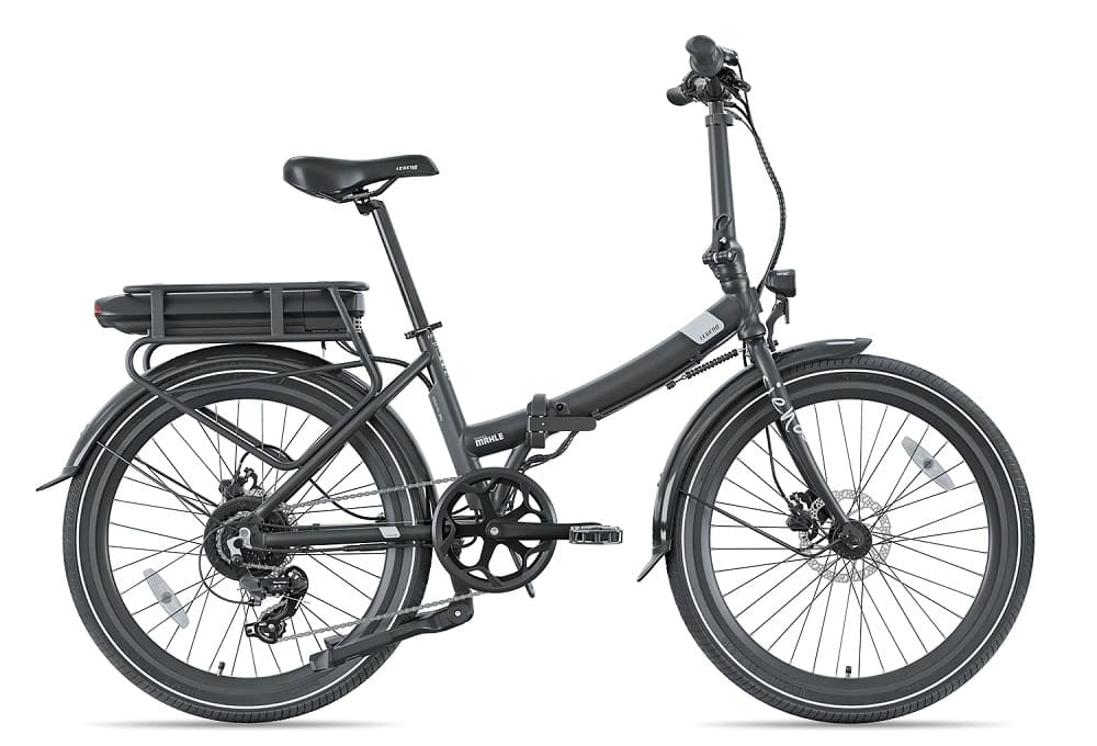 Vélo Electrique Pliable de Ville Legend Siena Smart eBike Roues de 24 Pouces Freins Disque Hydraulique Batterie 36V 14Ah Panasonic (504Wh) Noir