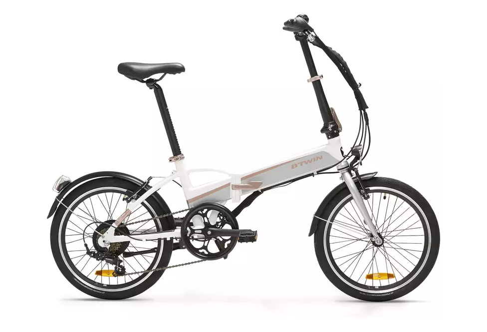 Vélo Pliant Électrique Btwin Tilt 500 Shimano Tourney 6V 250 Wh 20'' Blanc