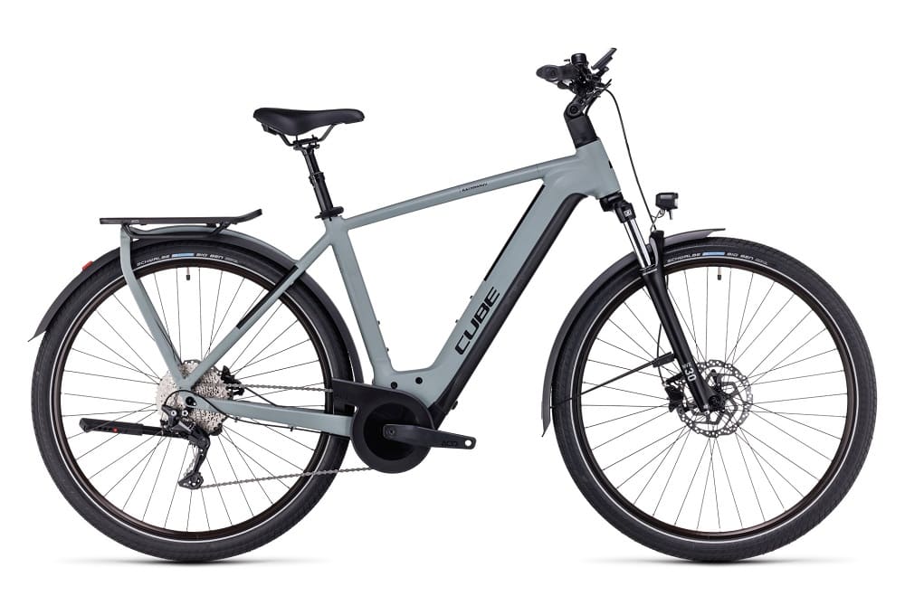 Vélo de Ville Électrique Cube Kathmandu Hybrid One 625 Shimano Deore 10V 625 Wh 700 mm Gris Vert 2023