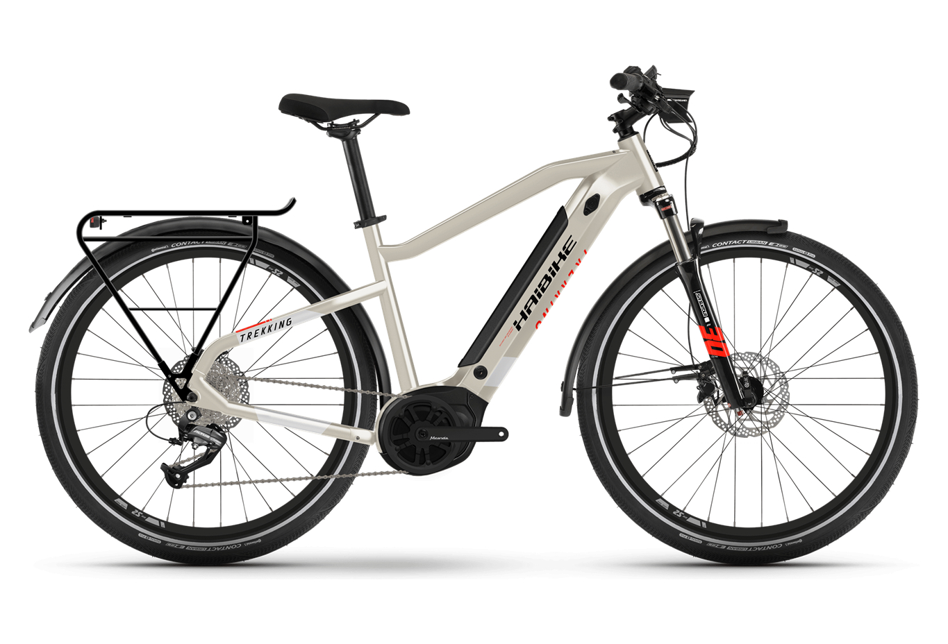 Vélo de Ville Électrique Haibike Trekking 4 Shimano Alivio/Altus 9V 500 Beige 2022