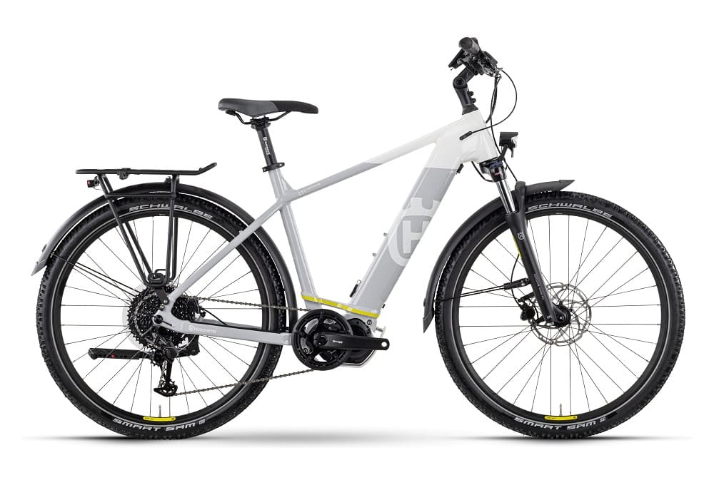 Vélo de Ville Electrique Husqvarna Cross Tourer CT1 Gent Shimano Alivio 9V 630Wh 27.5" Gris / Blanc 2023