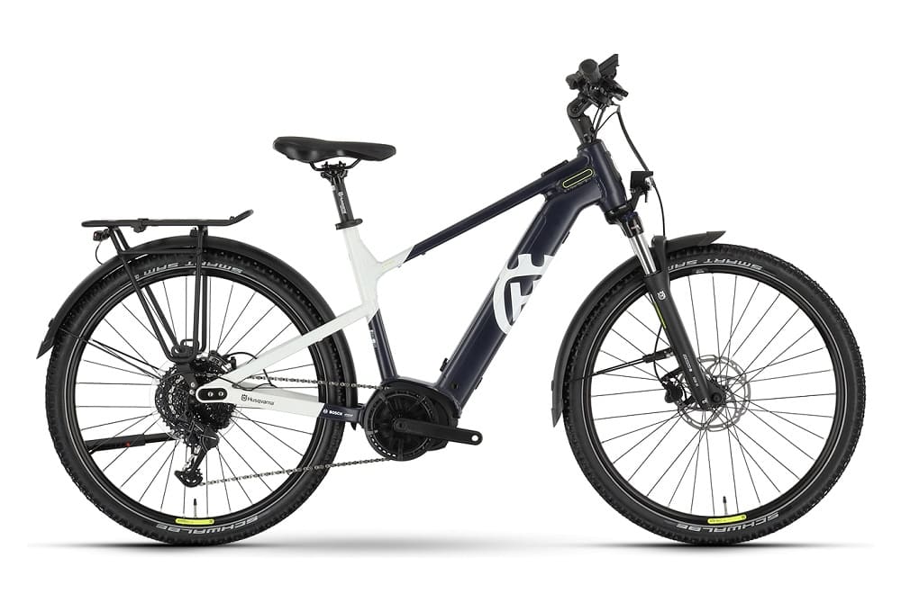 Vélo de Ville Electrique Husqvarna Crosser 1 Gent Tektro M350 9V 500Wh 27.5" Bleu / Blanc 2023