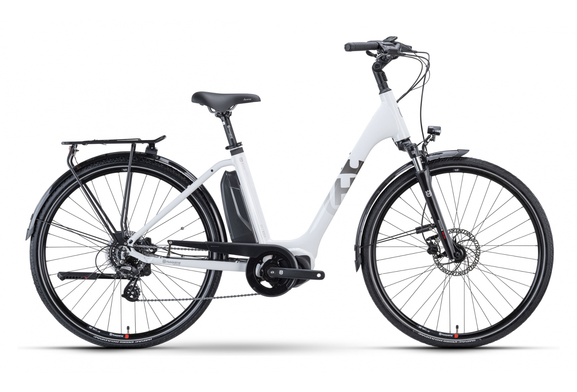 Vélo de Ville Électrique Husqvarna Eco City 1 Shimano Altus 8V 418 Blanc 2022