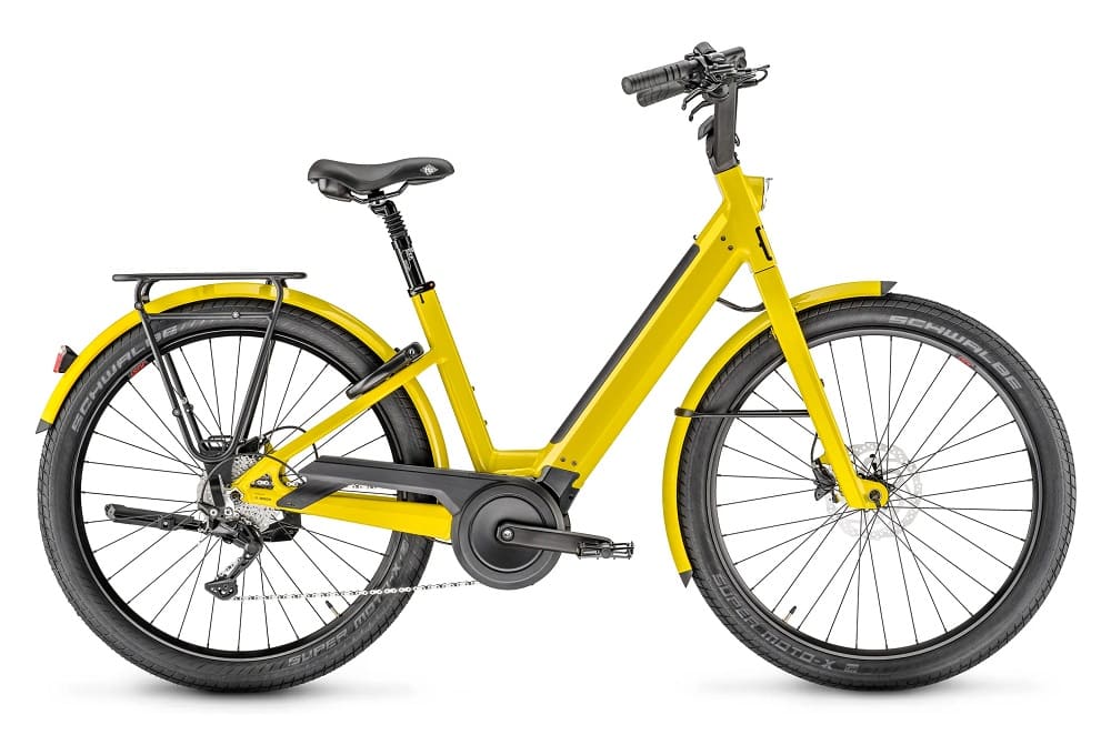 Vélo de Ville Électrique Moustache Lundi 27.3 Shimano Deore 10V 27.5" 500 Wh Jaune Curry