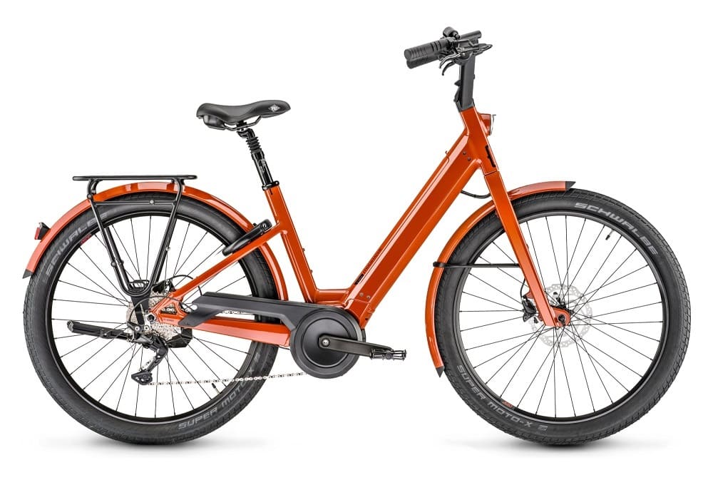 Vélo de Ville Électrique Moustache Lundi 27.3 Smart System Shimano Deore 10V 27.5" 500 Wh Orange Terracota