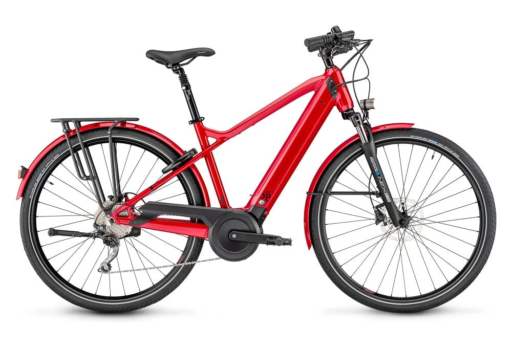 Vélo de Ville Électrique Moustache Samedi 28.5 Shimano Deore 10V 500 Wh 700mm Rouge 2023