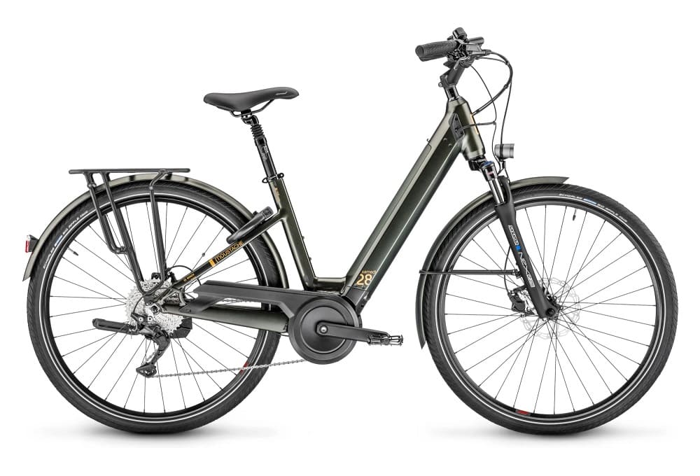 Vélo de Ville Électrique Moustache Samedi 28.7 Open Smart System Shimano Deore 11V 625 Wh 700 mm Vert Foncé 2023