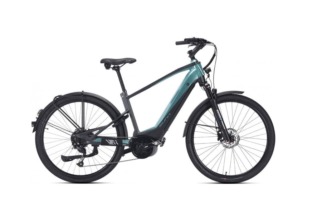 Vélo de Ville Électrique Sunn Urb Sleek Shimano Altus 9V 400 Wh 650b Noir / Turquoise 2022