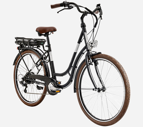 Vélo de ville électrique adulte E-City 50 NOIR