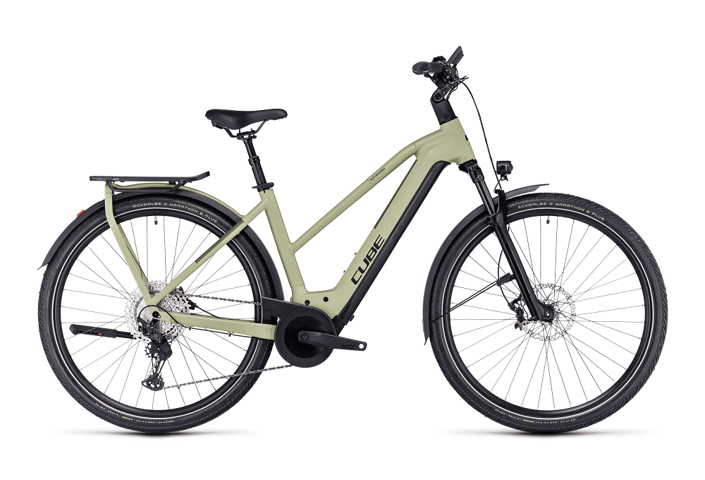 Vélo ville électrique Cube kathmandu hybrid slx 750 green´n´olive trapèze