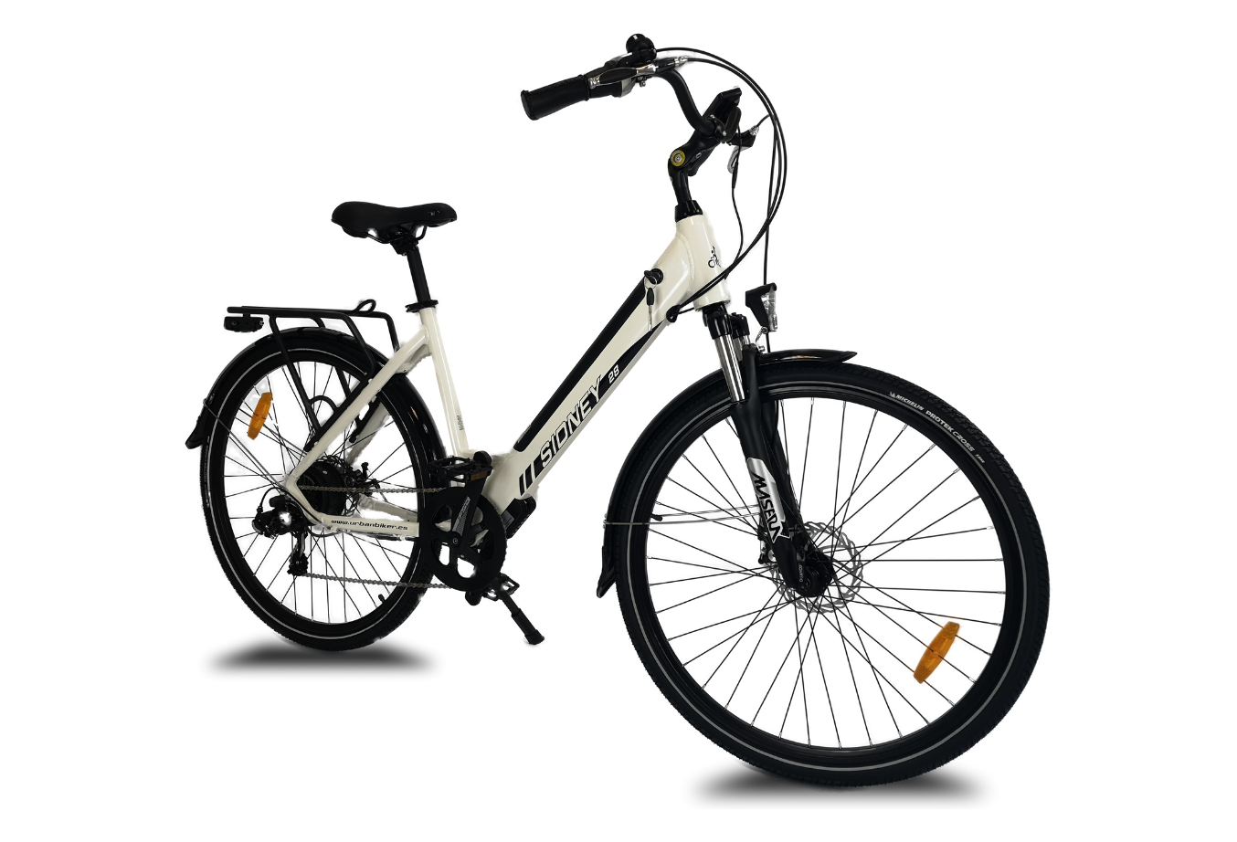 Vélo ville électrique URBANBIKER SIDNEY 28'' Blanc - Battery 504Wh Moteur 250W